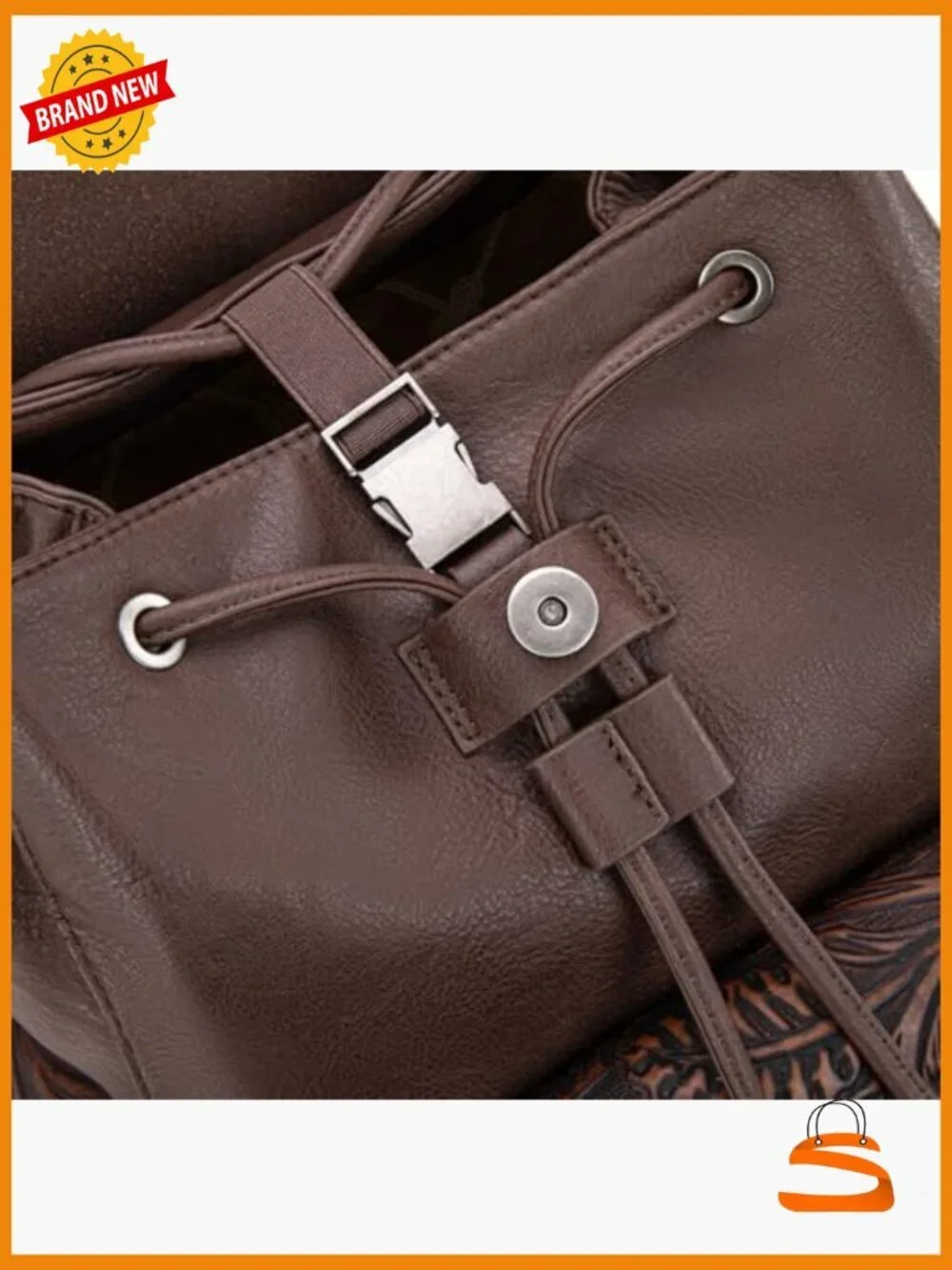 Western Floral Tooled Backpack Purse with Drawstring Closure